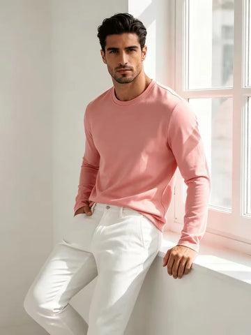 Longsleeve slim fit met crew neckline