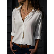 Stijlvolle Dames Blouse - Lange Mouwen en Knoopsluiting