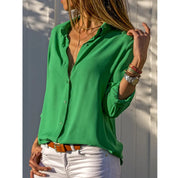 Stijlvolle Dames Blouse - Lange Mouwen en Knoopsluiting