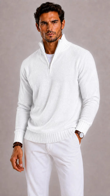 Zip-up trui met hoge kraag