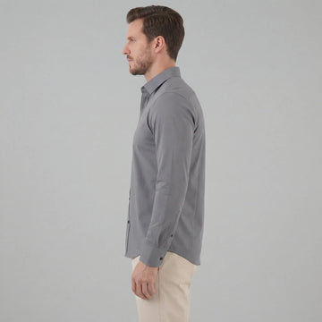 Slim fit overhemd met mandarin kraag