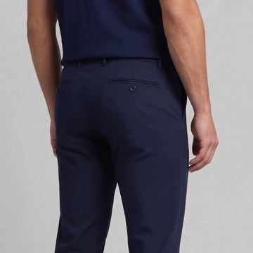 Navy blauwe broek met rechte pijpen