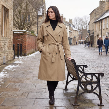 Oversized trench coat met ceintuur