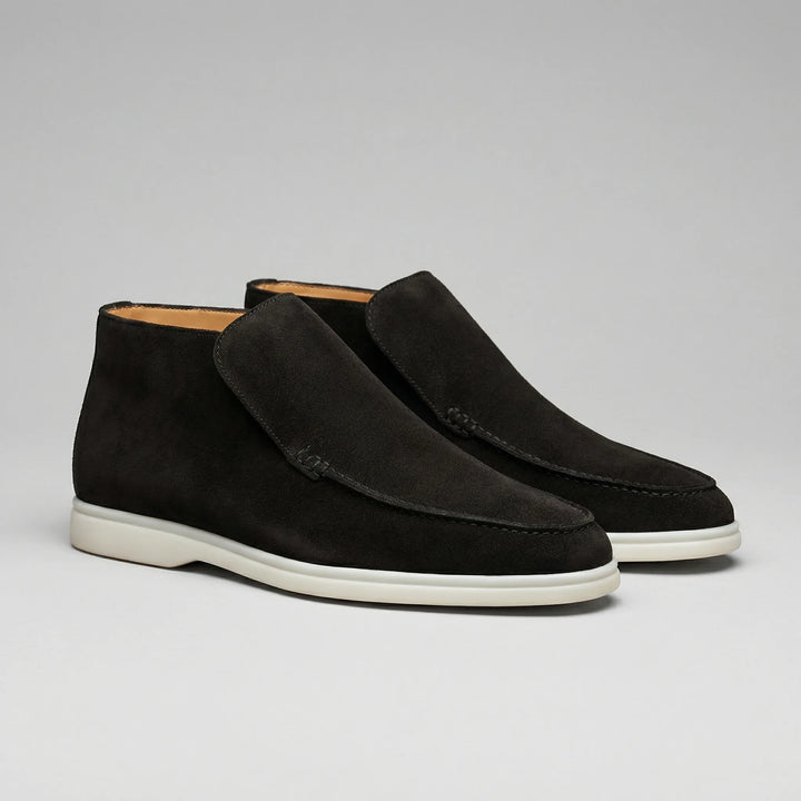High-top suede loafers