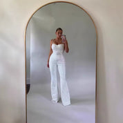 Nina | Stijlvolle Witten Jumpsuit voor Speciale Gelegenheden