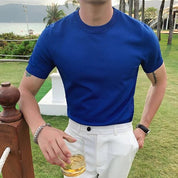 Adriaan | Slim Fit Overhemden voor de zomer in de kleur Blauw voor heren in Formal stijl ideaal voor de lente.