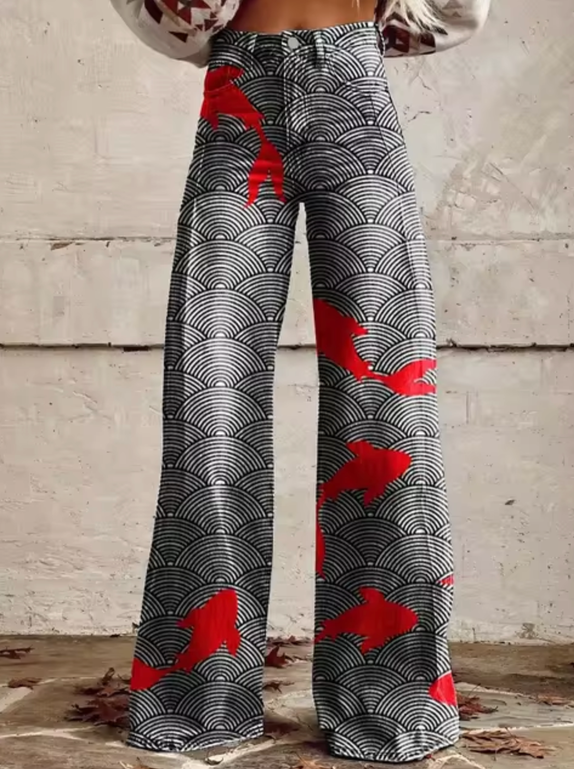 Sophie | Stijlvolle Wijde Broek met Kleurrijke Print