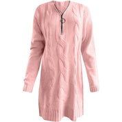 Alba | Geribde tuniekjurk in de kleur Wit voor dames in stijl ideaal voor de herfst.