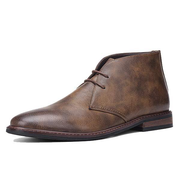 Albert | Vintage Lederen Enkelboots in de kleur Bruin voor heren in stijl ideaal voor de herfst.
