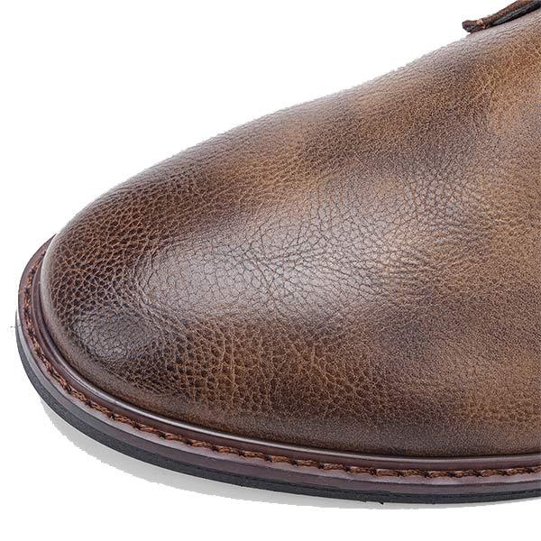 Albert | Vintage Lederen Enkelboots in de kleur Bruin voor heren in stijl ideaal voor de herfst.