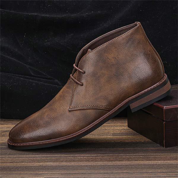 Albert | Vintage Lederen Enkelboots in de kleur Bruin voor heren in stijl ideaal voor de herfst.