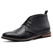 Albert | Vintage Lederen Enkelboots in de kleur Zwart voor heren in stijl ideaal voor de herfst.