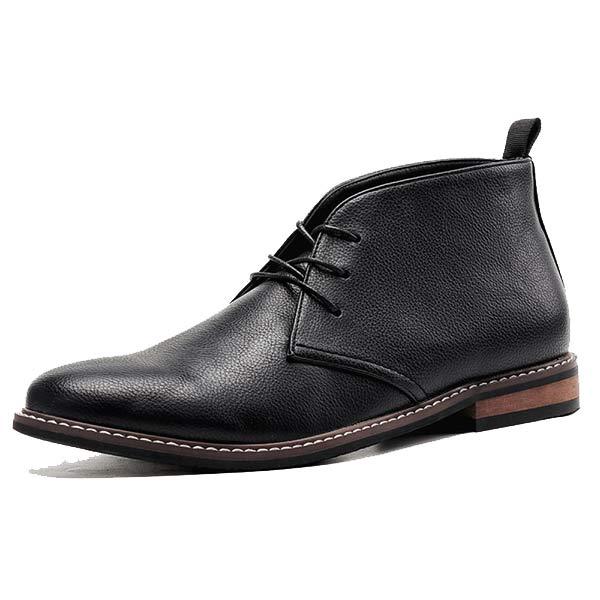 Albert | Vintage Lederen Enkelboots in de kleur Zwart voor heren in stijl ideaal voor de herfst.