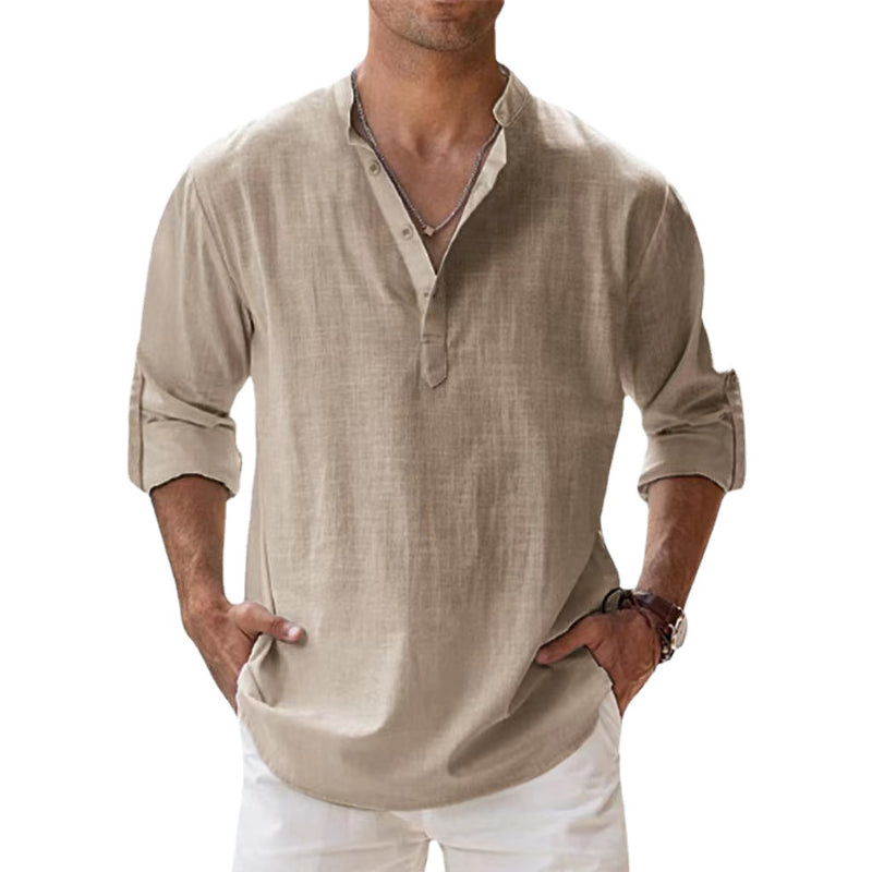 Alexander | Casual herenoverhemd in de kleur Khaki voor heren in stijl ideaal voor de zomer.