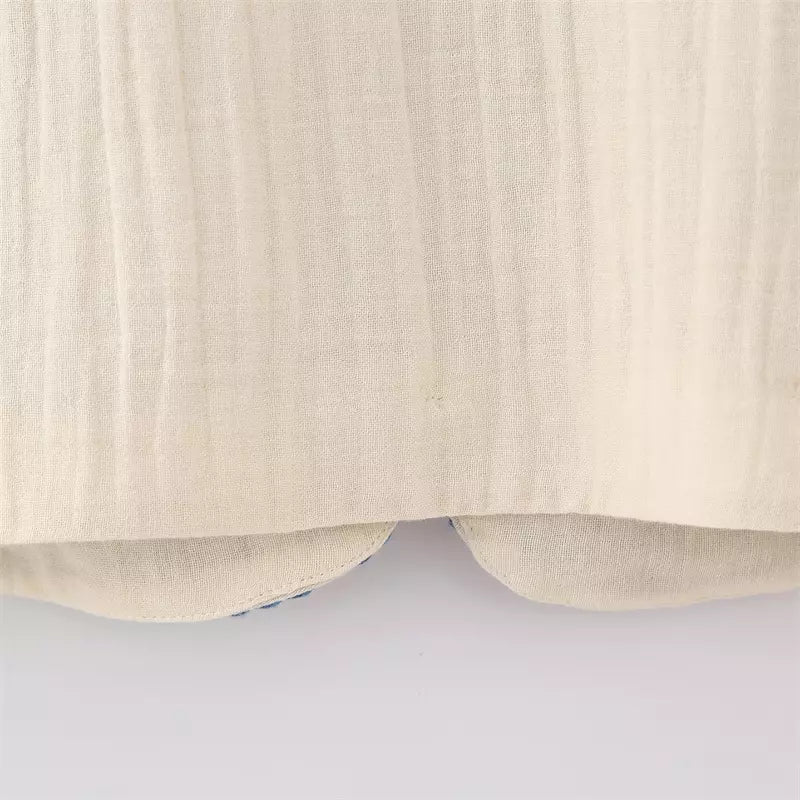 Alexsandra | Bloemen Gilet in de kleur Lichtblauw voor dames in stijl ideaal voor de zomer.