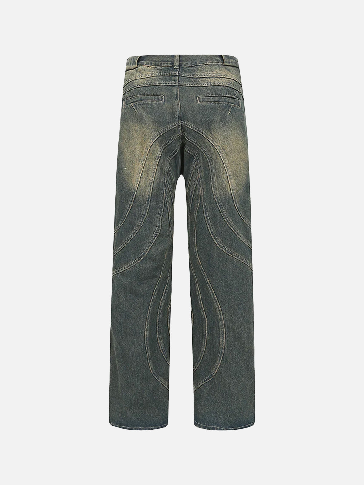 Amerigo | Heren vintage baggy straatjeans met golvende lijnen in de kleur Grijs voor heren in Streetwear stijl ideaal voor de herfst.