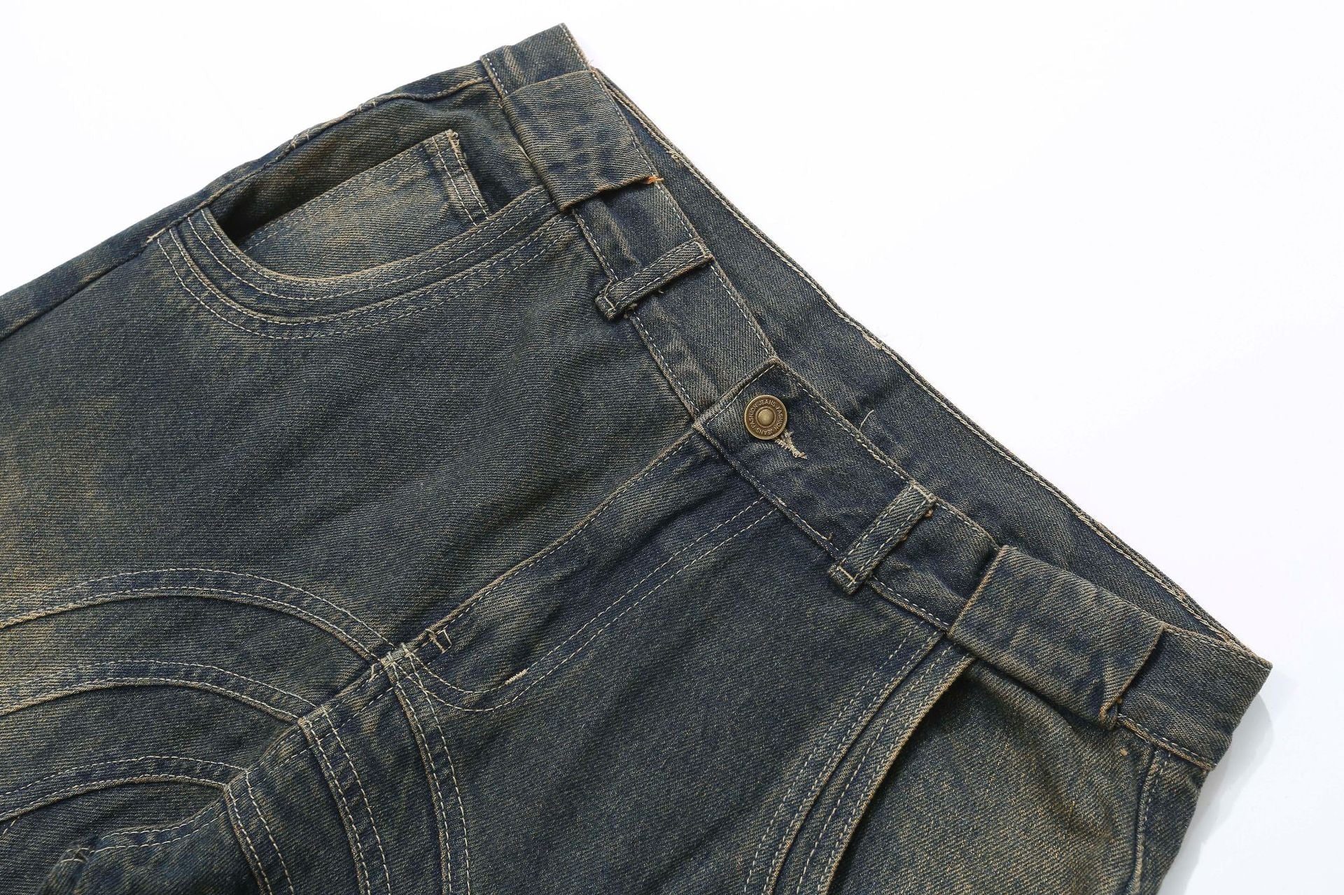 Amerigo | Heren vintage baggy straatjeans met golvende lijnen in de kleur Grijs voor heren in Streetwear stijl ideaal voor de herfst.