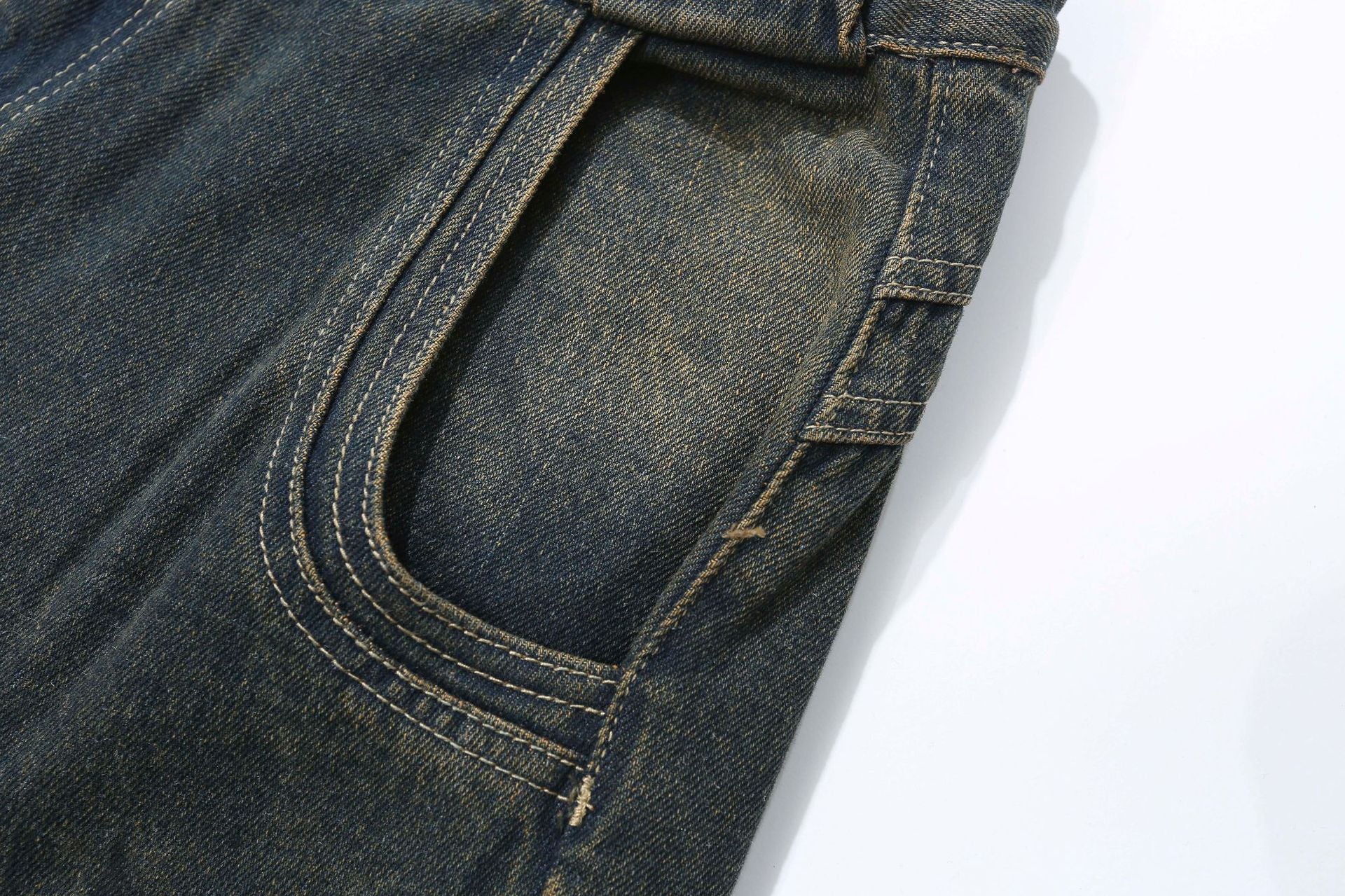 Amerigo | Heren vintage baggy straatjeans met golvende lijnen in de kleur Grijs voor heren in Streetwear stijl ideaal voor de herfst.