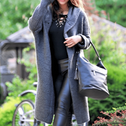 Annick | Elegant gebreid lang vest in de kleur Grijs voor dames in Smart-casual stijl ideaal voor de herfst.