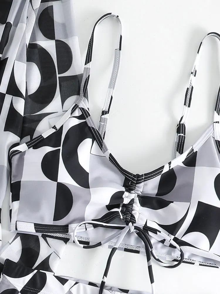 Aya bikini set | 3-delig & trendy in de kleur Blauw voor dames in Beach stijl ideaal voor de zomer.