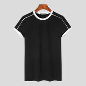 Bart | Dynamisch patchwork T-shirt voor heren in de kleur Zwart voor heren in Streetwear stijl ideaal voor de zomer.