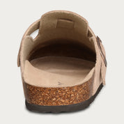 Birken | Suède instapsloffen met gesp in de kleur Beige voor heren in Heritage stijl geschikt voor alle seizoenen.