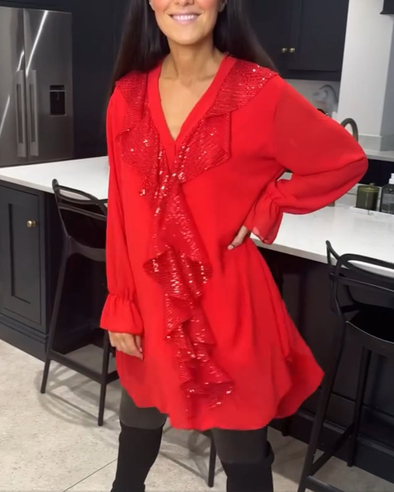 Blouse met ruches en elegante stijl in de kleur Zwart voor dames in stijl ideaal voor de herfst.