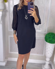 Boanna | Effen eenvoudige elegante jurk in de kleur Rood voor dames in stijl ideaal voor de herfst.