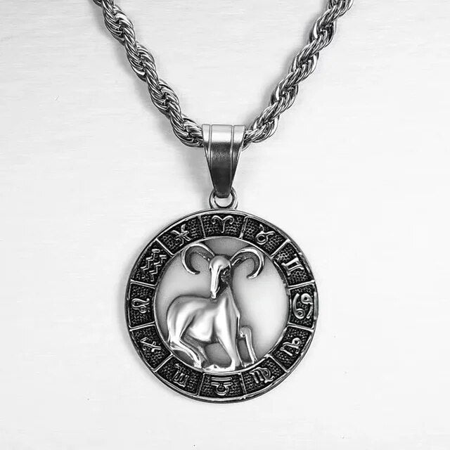 Bryan | Zilveren sterrenbeeld ketting in de kleur Aries voor heren in stijl geschikt voor alle seizoenen.