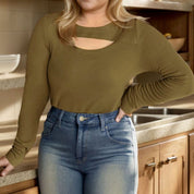 Carrie | Elegant blouse in de kleur Groen voor dames in stijl geschikt voor alle seizoenen.