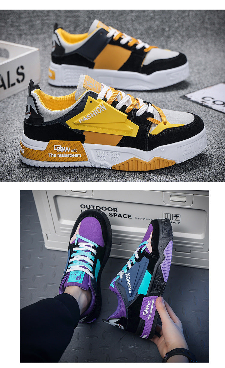 Cas | Trendy heren sneakers in diverse patronen in de kleur Geel voor heren in stijl ideaal voor de winter