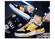 Cas | Trendy heren sneakers in diverse patronen in de kleur Geel voor heren in stijl ideaal voor de winter