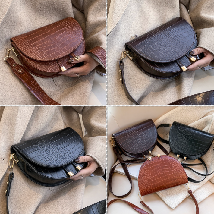 Chelsey Crossbody Tas | Een stoere tas met krokodillenprint in de kleur Zwart voor dames in stijl geschikt voor alle seizoenen.