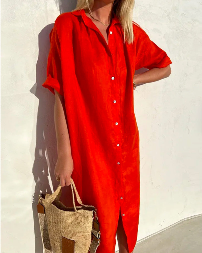 Chic zomerjurk in de kleur Rood voor dames in stijl ideaal voor de zomer.