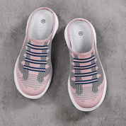 Comfortabele mesh instap schoenen in de kleur Zwart/Wit voor dames in Beach stijl geschikt voor alle seizoenen.