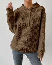 Cosy Chic Hoodie in de kleur Khaki voor dames in Lounge stijl ideaal voor de lente.