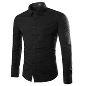 Effen Zwart Slim Fit Heren Overhemd - Stijlvol en Comfortabel