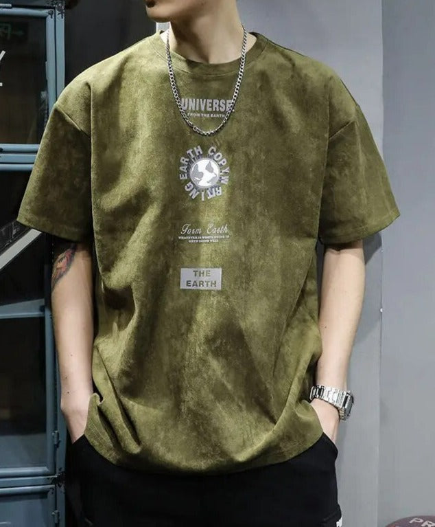 Daan | Printed Heren T-Shirt in de kleur Groen voor heren in stijl ideaal voor de zomer.