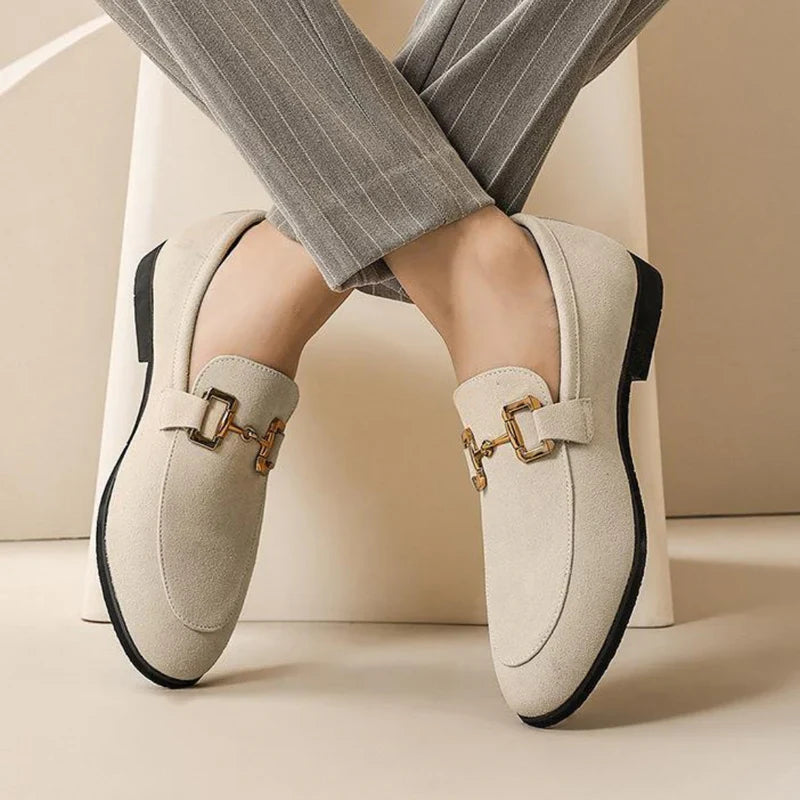 Daan | Suede loafers in de kleur Beige voor heren in Heritage stijl ideaal voor de lente.
