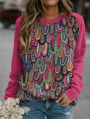 Dames trui met ronde hals in twee varianten in de kleur Roze voor dames in stijl geschikt voor alle seizoenen.