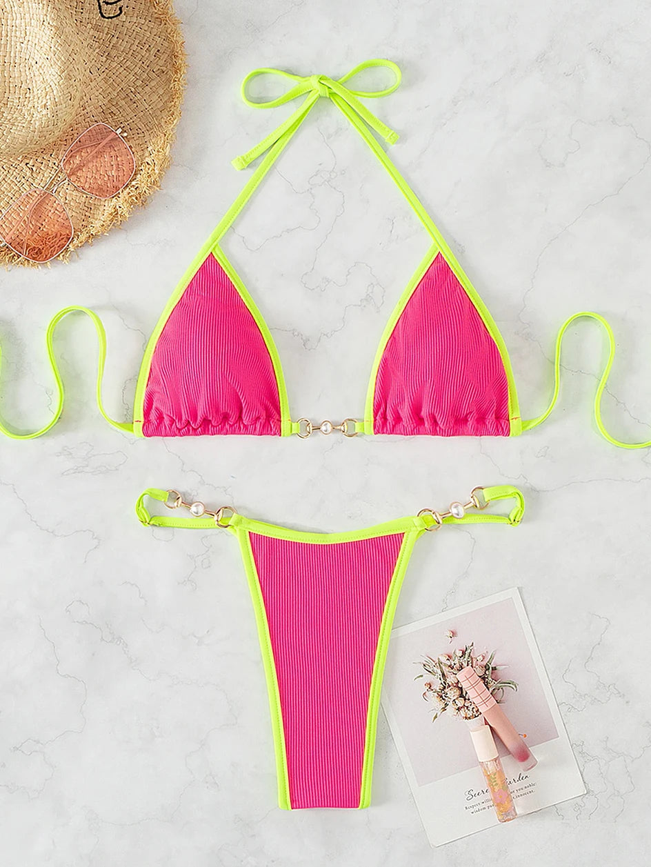 Dante | Braziliaanse & stijlvolle bikini in de kleur Fuchsia voor dames in Beach stijl ideaal voor de zomer.