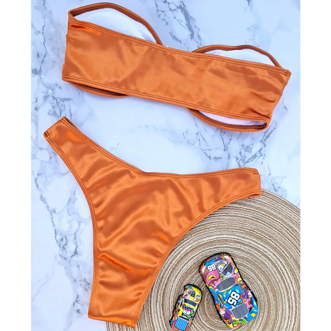 Dante | Sexy & trendy strapless bikini in de kleur Neon voor dames in Beach stijl ideaal voor de zomer.
