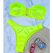 Dante | Sexy & trendy strapless bikini in de kleur Neon voor dames in Beach stijl ideaal voor de zomer.