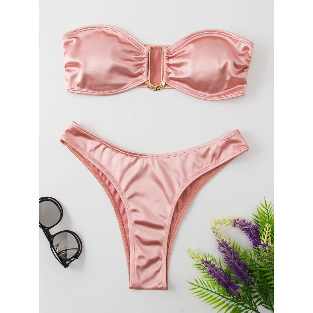 Dante | Sexy & trendy strapless bikini in de kleur Neon voor dames in Beach stijl ideaal voor de zomer.