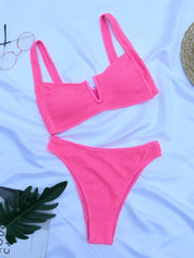 Dante | Stijlvolle & klassieke geribbelde bikini in de kleur Lichtblauw voor dames in Beach stijl ideaal voor de zomer.