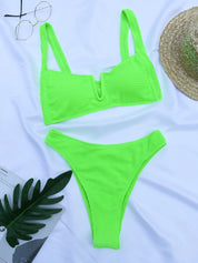 Dante | Stijlvolle & klassieke geribbelde bikini in de kleur Lichtblauw voor dames in Beach stijl ideaal voor de zomer.