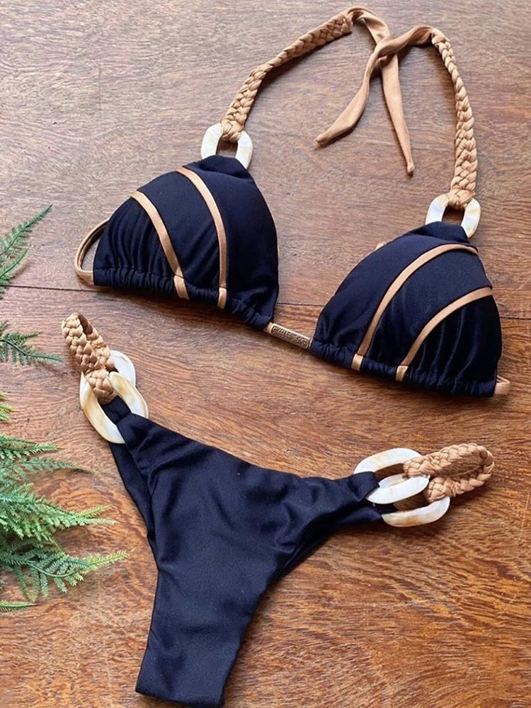 Dante | Stijlvolle & sexy bikini in de kleur Donkerblauw voor dames in Beach stijl ideaal voor de zomer.