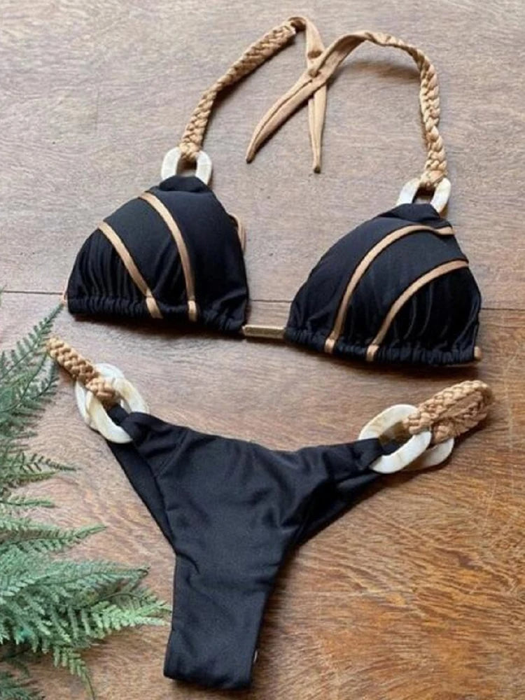 Dante | Stijlvolle & sexy bikini in de kleur Zwart voor dames in Beach stijl ideaal voor de zomer.