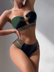 Dante | Strapless & sexy bikini in de kleur Donkergroen voor dames in Beach stijl ideaal voor de zomer.