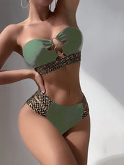 Dante | Strapless & sexy bikini in de kleur Legergroen voor dames in Beach stijl ideaal voor de zomer.